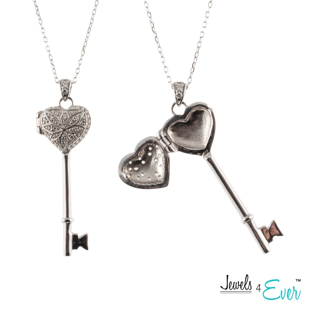 925 Silver Key to My Heart Locket with Chain